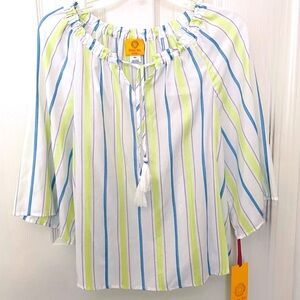 Ruby Rd Petite Flowy Tassel Tie Blouse